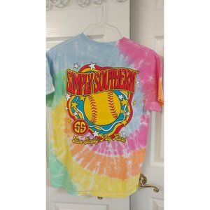 Simply Southern size Medium tie-dye softball shirt